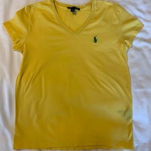Ralph Lauren Yellow V neck tee sz s/p